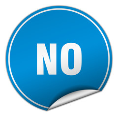 no round blue sticker isolated on white