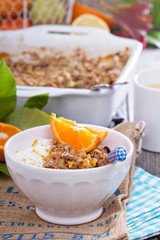 Apple and citrus crumble