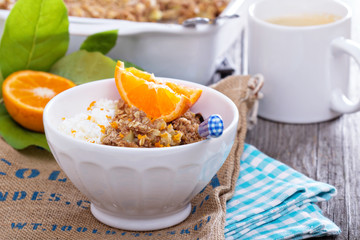 Apple and citrus crumble