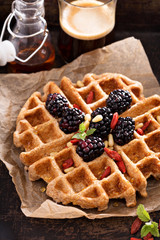 Whole wheat breakfast waffle