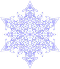 Outlines of snowflake in mono line style. Vector geometric patte