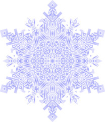 Outlines of snowflake in mono line style. Vector geometric patte