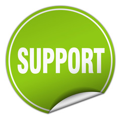 support round green sticker isolated on white