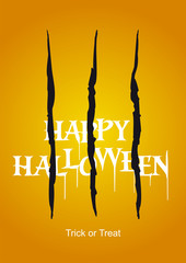Happy Halloween Scratch orange background