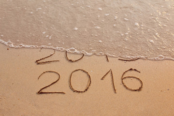 New Year 2016 is coming concept. Captions 2015 and 2016 written