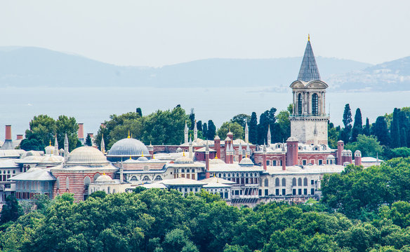 aerial view of topkapi palace in istanbul.