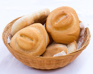 Fototapeta premium Bread in wicker basket