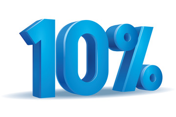 Vector of 10 percent in white background