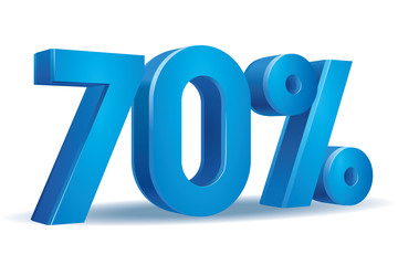 Vector of 70 percent in white background