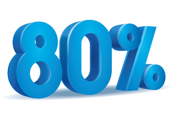 Vector of 80 percent in white background