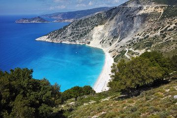 Fototapeta premium Amazing view of Myrtos beach, Kefalonia, Ionian islands, Greece