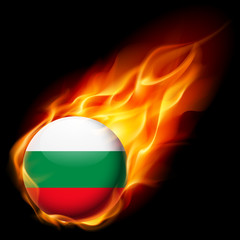 Round glossy icon of Bulgaria
