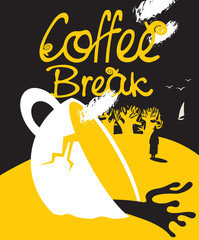 broken cup of coffee