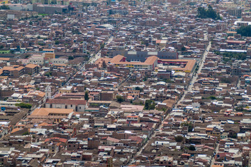 Obraz premium Aerial view of Cajamarca, Peru