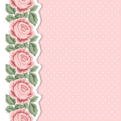 Polka dot background with roses