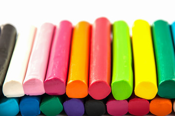 Clay colorful on white background