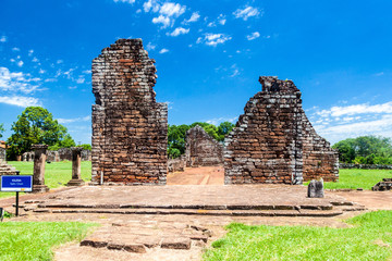 Fototapeta na wymiar Jesuit mission ruins in Trinidad, Paraguay