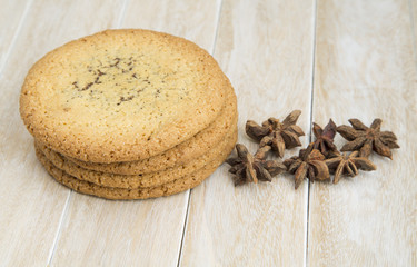 Fototapeta na wymiar Deliciosa galleta producto alimenticio horneado hecho normalmente a base de harina