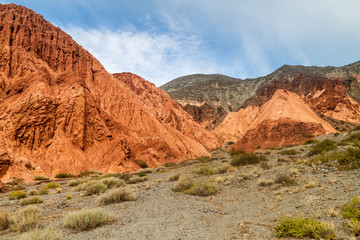 Colorful rock formations near Purmamarca village (Quebrada de Humahuaca valley), Argentina