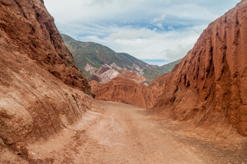 Colorful rock formations near Purmamarca village (Quebrada de Humahuaca valley), Argentina
