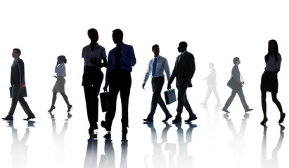 Corporate Business People Walking Rush Hour Concept - obrazy, fototapety, plakaty