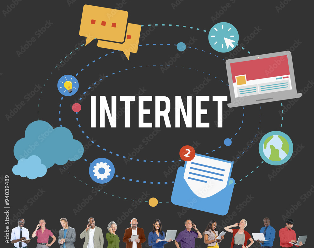 Poster internet wifi connection social network technology concept