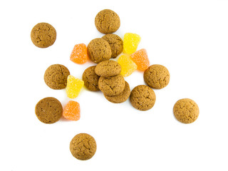 Pile of isolated pepernoten and sweets