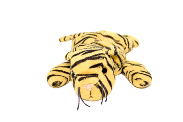 Tiger doll on white background.