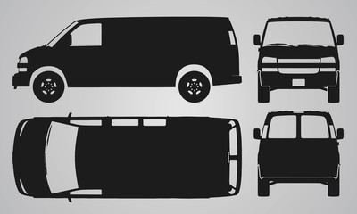 Front, back, top and side van car projection - 94040014