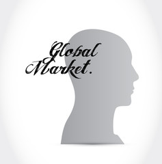 global market head sign concept