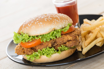 crispy chicken burger