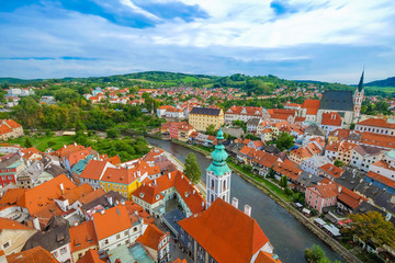 Fototapeta na wymiar Beautiful view of the city of Cesky Krumlov, Czech Republic