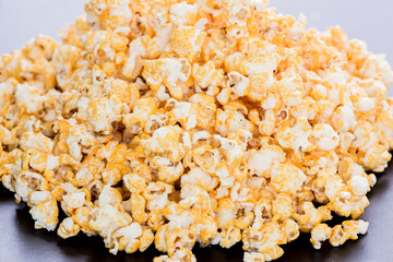 Popcorn on black table