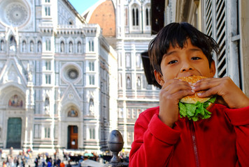 Male young child eating for Expo 2015