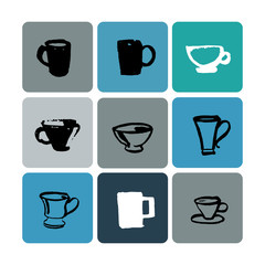 Tea shop logo set illustration