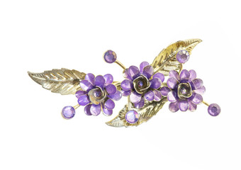 Fototapeta premium flower brooches on white background