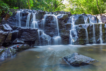 Close up of beautiful waterfall at Namtok Samlan National Park  ,Thailand