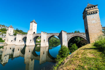 Pont Valentre in Cahors, France.