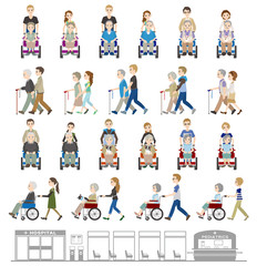 Naklejka premium 家族の介護