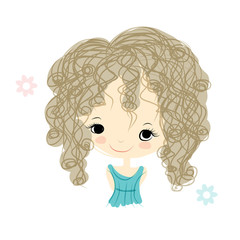 Cute girl smiling, sketch for your design