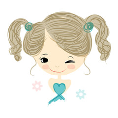 Cute girl smiling, sketch for your design