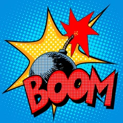 Poster Pop art Boom bomb blast comic style