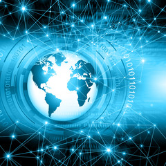 Best Internet Concept of global business. Globe, glowing lines