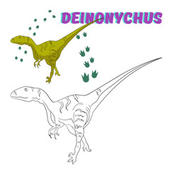Educational game coloring book  dinosaur vector 