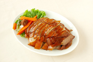 Barbecued duck . chinese cuisine. chinese food cold dish. yumcha.
