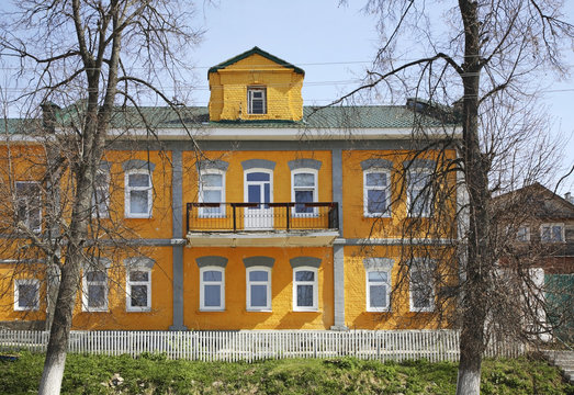   Mansion of collegiate adviser Akimov on Embankment street in Kasimov. Ryazan oblast. Russia