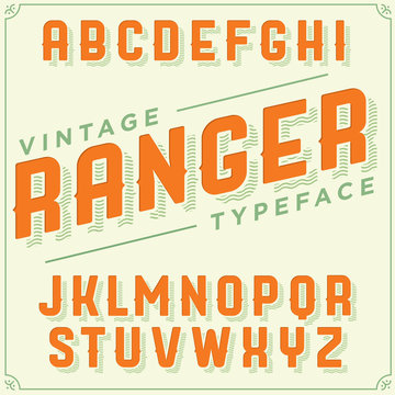 Vintage alphabet. Decorative retro font for poster and label design