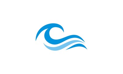 ocean wave abstract water logo - obrazy, fototapety, plakaty