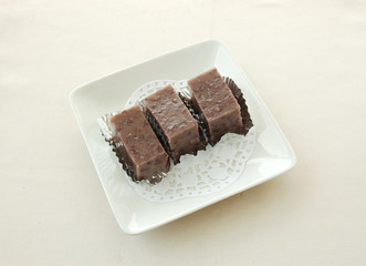 chinese  dessert cuisine. Sweet red bean pudding.
