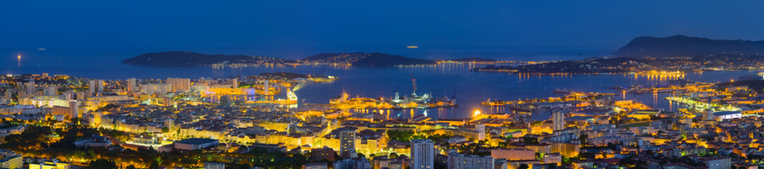 Panorama of night Toulon